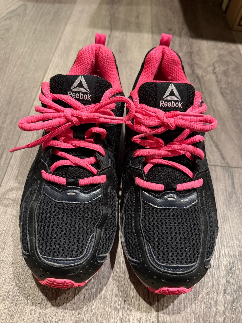 Reebok Kids Black and Hot Pink Sneakers